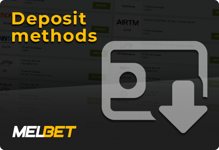 Melbet India deposit methods