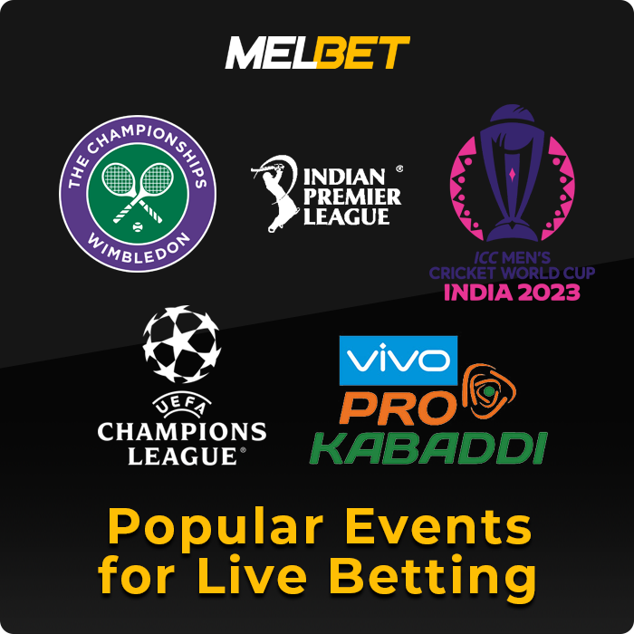 Tournaments for live betting at Melbet