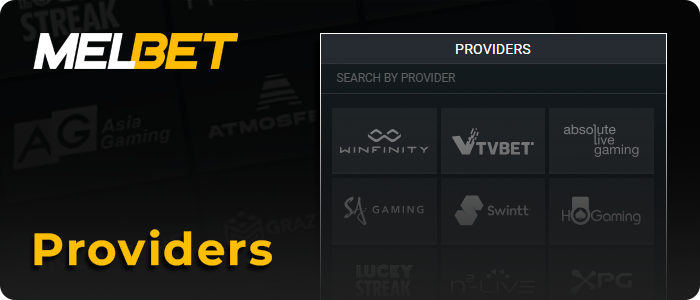 Melbet Live Game Providers