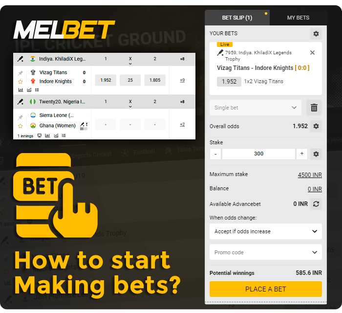 How to bet at MelBet betting site - step by step instructions for players from India